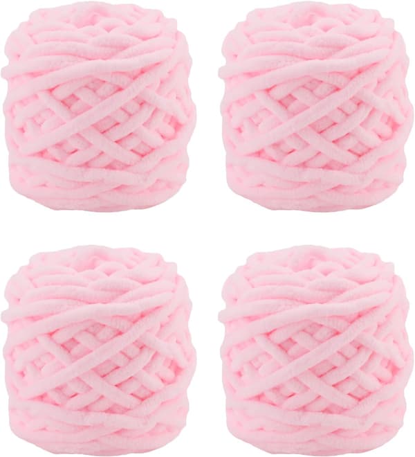 Garn 4x Garn til Hækling, Blødt Chunky Garn til Garnprojekter lyserød light pink light pink