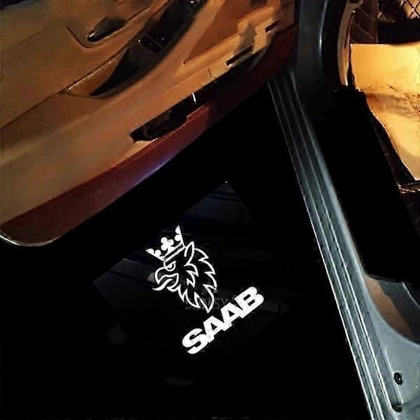 2 pcs LED Car Door Projector Ghost Shadow Welcome Light Accessories For Saab 9-3 93 2003 - 2009 2010 2011 2012 9-5 95 1998 -2011-FX-