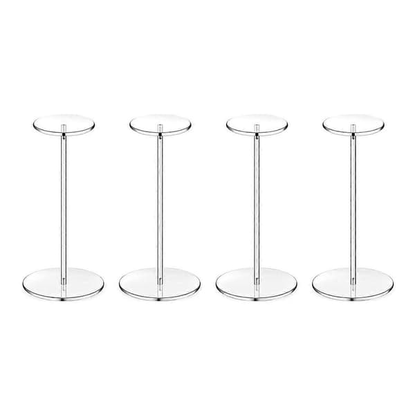 4 Set Acrylic Hat Stand Clear Pedestal Display Stand Baseball Hat Rack Round Acrylic Risers for Display Hat