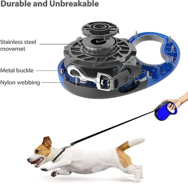 Retractable Dog Leash, Extendable Leash for Small and Medium Dogs, Nylon Extendable Leash, Strong