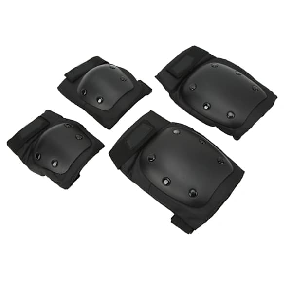 Knee and Elbow Pad Set with EVA Padding and PP Shell for Cycling, Skateboarding, Skating, Snowboarding, Black, One Size 0.7 0.7