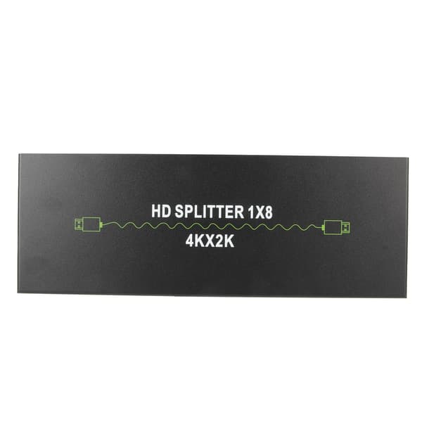 4K HD Multimedia Interface Splitter 1x8 1 ind 8 ud HD Multimedia Interface Splitter Splicer Extender 100‑240V EU-stik