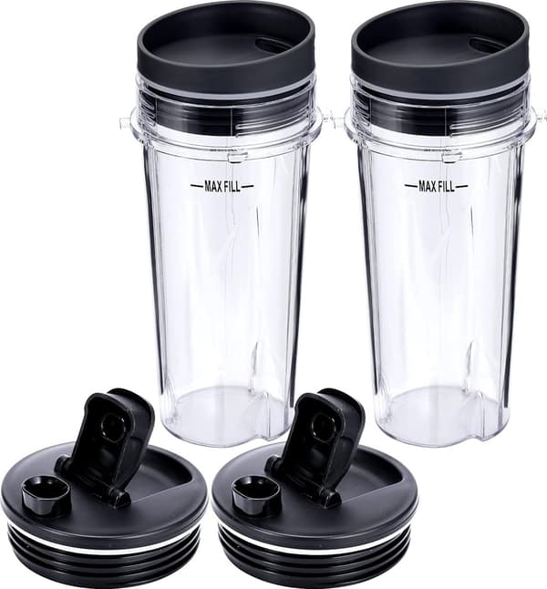 16 oz blenderkopsæt, 6-delt erstatning til Ninja Single Serve, kompatibel med Nutri Ninja-serien