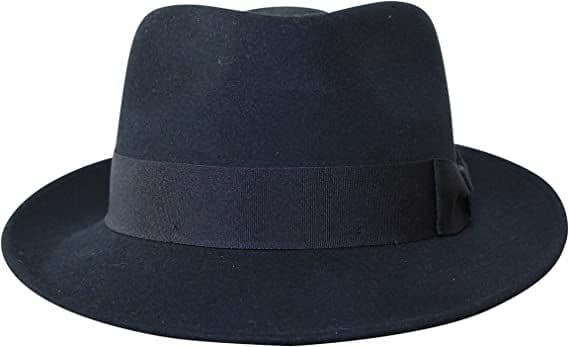Fedorahat - 100 % uldfilt - Sammenfoldelig til rejser - Vandafvisende - Unisex - Sort