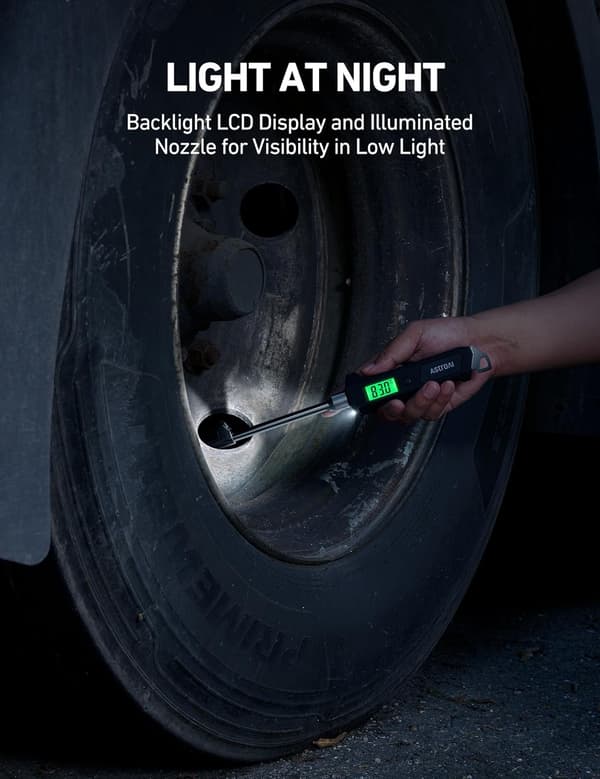 #Digital Dæktryksmåler 230 PSI RV Kraftig Dobbelt Hoved Rustfrit Stål#