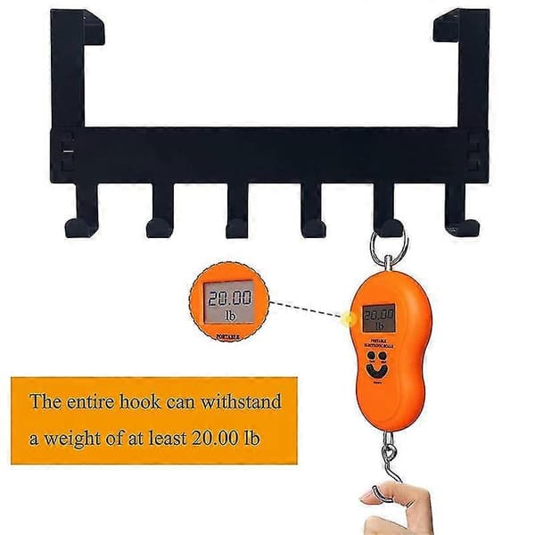 Dörrkrokar Över Dörren - 2-pack Över Dörrkrokar, 6 Krokar Robust Metall Över Dörrkrokar För