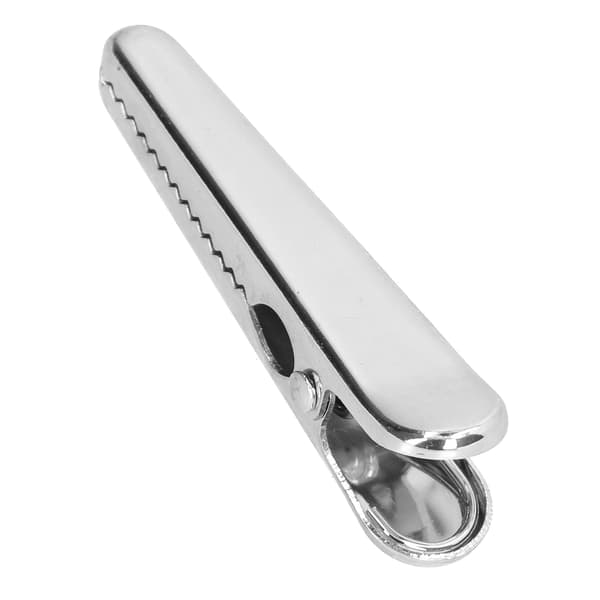 Sealing Clip 7.9cm Long Comfortable Handle Robust Design Internal Tooth Design Kitchen Utensil for Office Paper Photos Silver