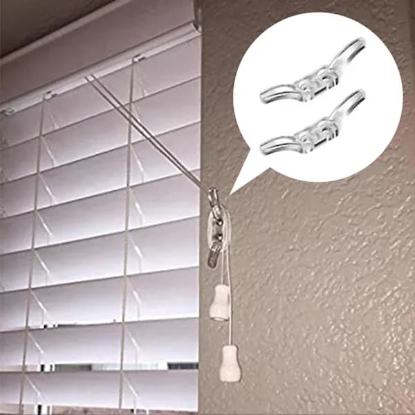 12 Pcs Transparent Cord Locks for Blinds Keep Your Window Blinds and Curtains Tidy Stable Positioning Hooks QingHai Clear 12 Pcs