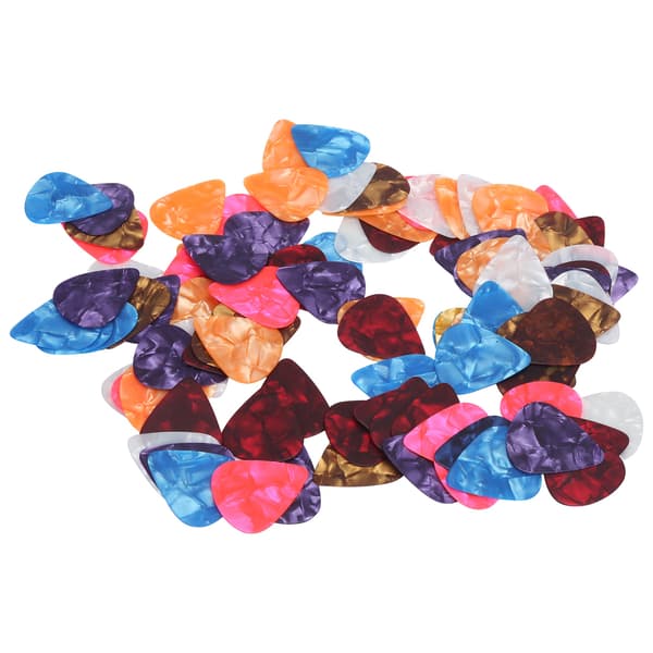 100pcs Guitar Picks Colorful Celluloid Finger Guards Tool String Instrument Accessories 0.96mm
