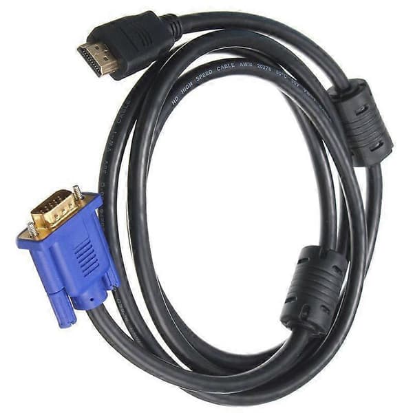 1.8M Blå HDTV til VGA HD15 Han Adapter Kabel Konverter til PC TV DF Ny