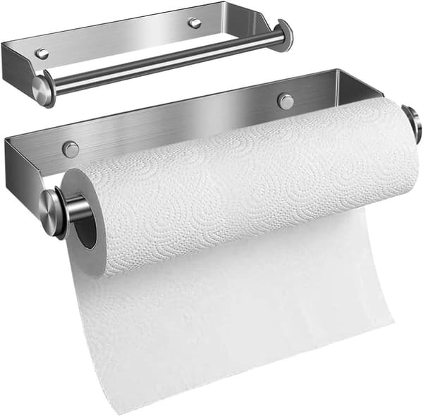 Wall Mounted Paper Towel Holder - Stainless Steel Wall Mounted Paper Towel Holder - with Installation Tools