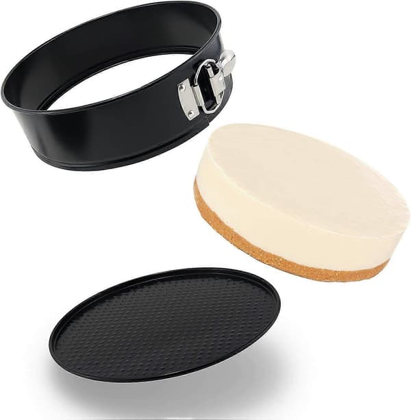 Sæt med 2 runde kageforme 23 cm non-stick springform løs bund bageplade