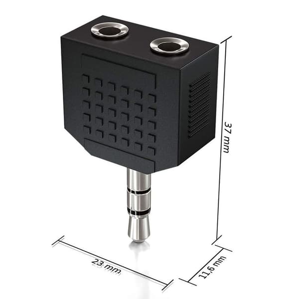 3,5 mm hodetelefonfordeler Y (2-pakning) | 1 hann til 2 hunner