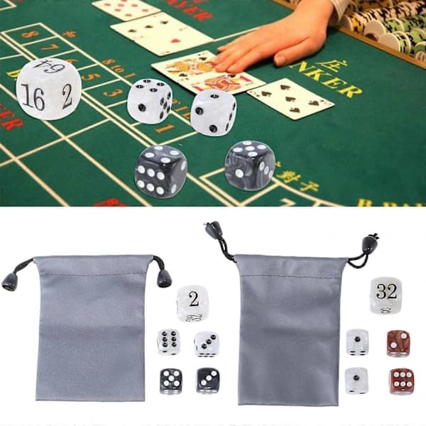 Pearl Dice for Backgammon Enthusiasts, Acrylic Construction Elegant Dice Professional Backgammon Acrylic Pearl Dice S Brown White