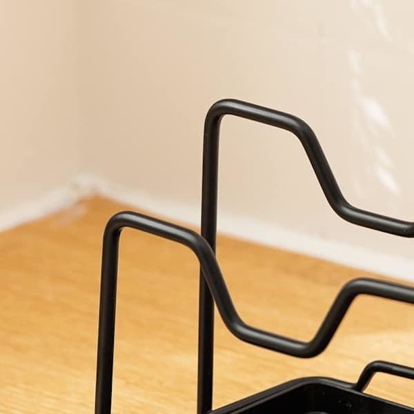 Lid Rack Cutting Board Rack Spoon Rest Cutting Board Organizer Rack with Drip Tray (Black)