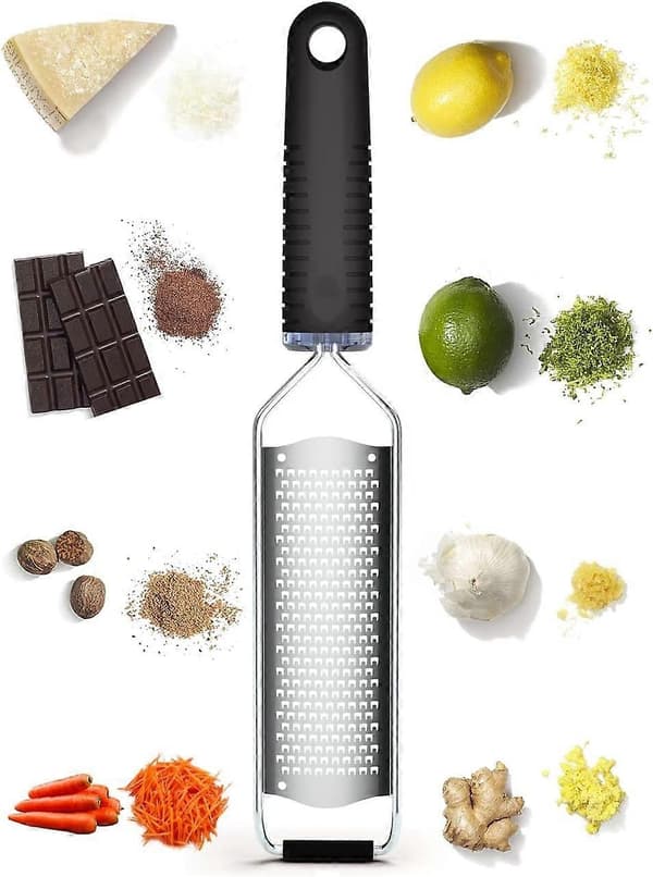 Premium Klassisk Rivejern i Rustfrit Stål, ideel til Parmesan, Hård Ost, Ingefær, Chokolade