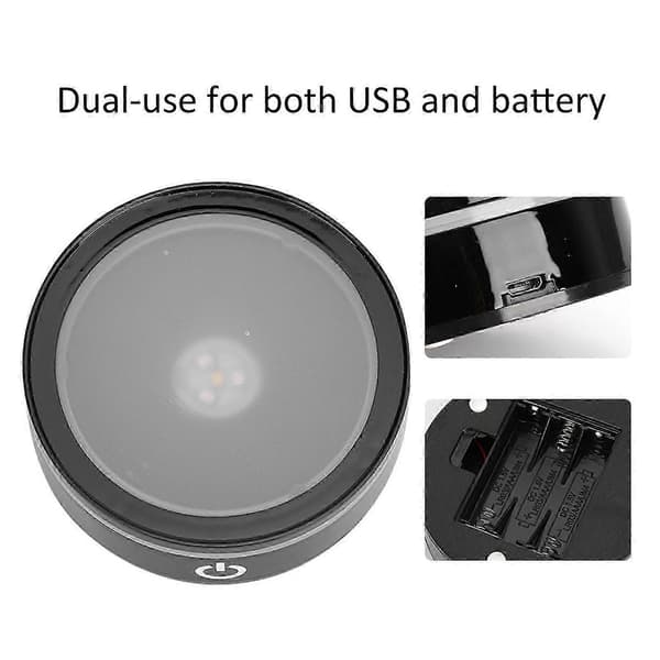 LED Base Krystal Sort Flad Touch Multi Mode Farverigt Hvidt Lys 3D Indre Gravering Laserbase (FMY)