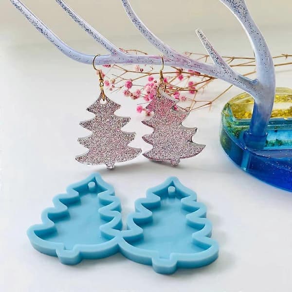 DIY Juletre Øredobber Silikonform Øredobber Anheng UV Støpeform_tfrf