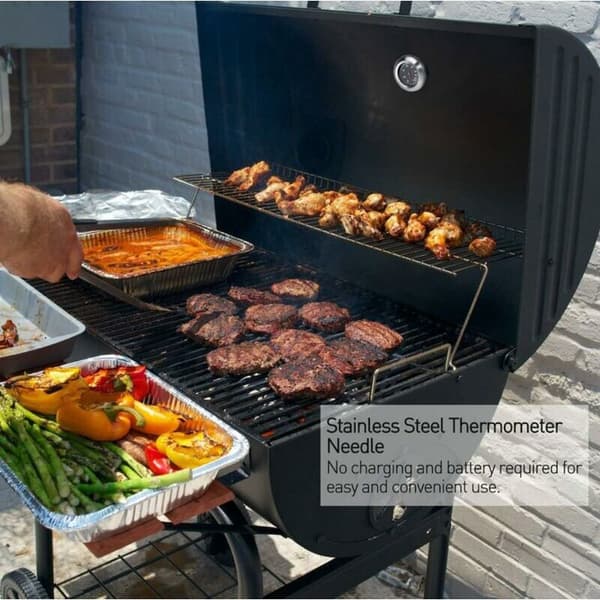 Grilltermometer i rustfrit stål, grillværktøj i rustfrit stål, grilltermometer, temperaturmåler