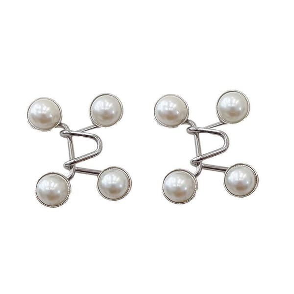 Adjustable Jean Buttons, Detachable Jean Buttons, No Sewing Required, Large White Pearls