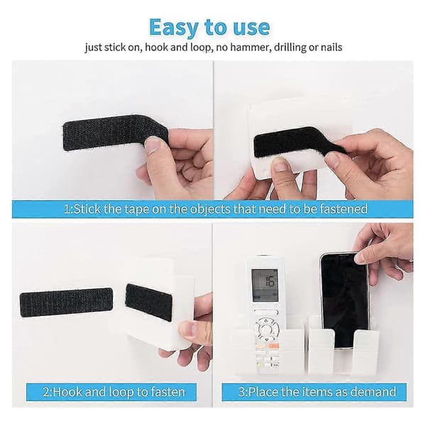 40 Pcs Hook and Loop Tape with Self-Adhesive Backing, 3 x 10 cm Double-Sided Strong Tape