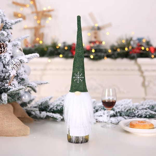 3 st jultomte vinset, vinflaskfodral i plysch