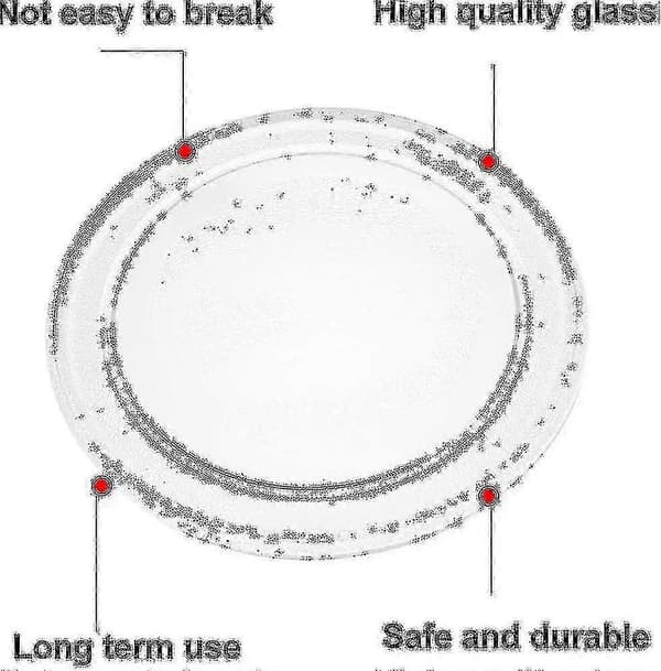 Universaali mikroaaltouunin lasinen pyöritysalusta pidikkeellä, 245mm/24.5cm/9.65inch
