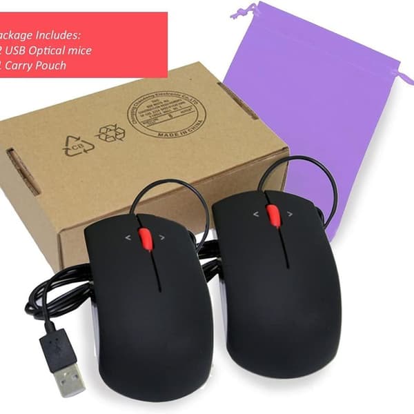 2-pakke USB-datamus egnet for HP, ASUS, Lenovo bærbare datamaskiner