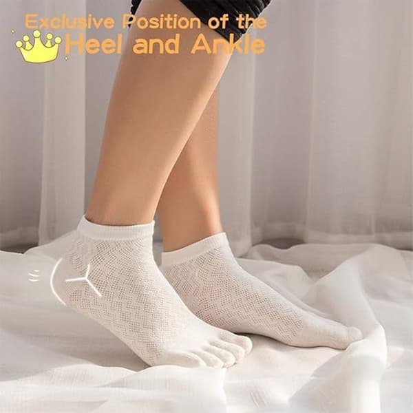Women's Low Ankle Socks, 6 Pairs, Smooth Toe Seam, Size 39-42, Antibacterial