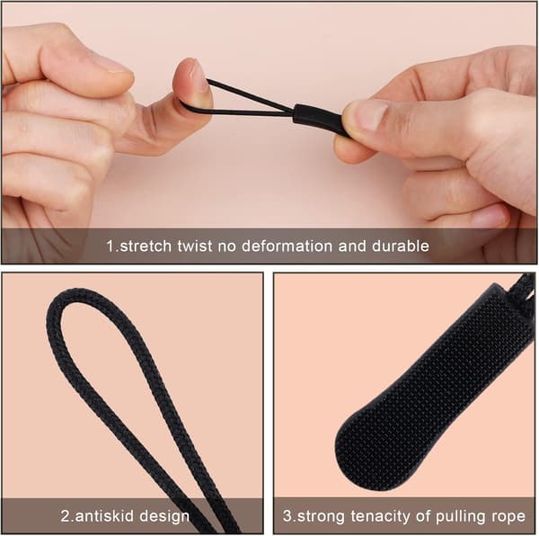 (Black) 30 Pcs Replacement Zippers, Zipper Sliders, Replacement Zippers for Pants, Coats, Bags, Boots