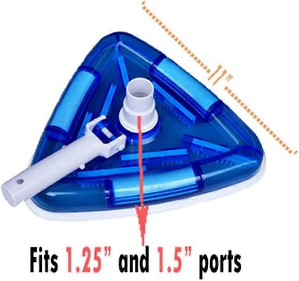 Pool Vacuum Head, Triangular Pool Vacuum Head Dirt Suction Head with Brush for Pool Bath Pool Garden