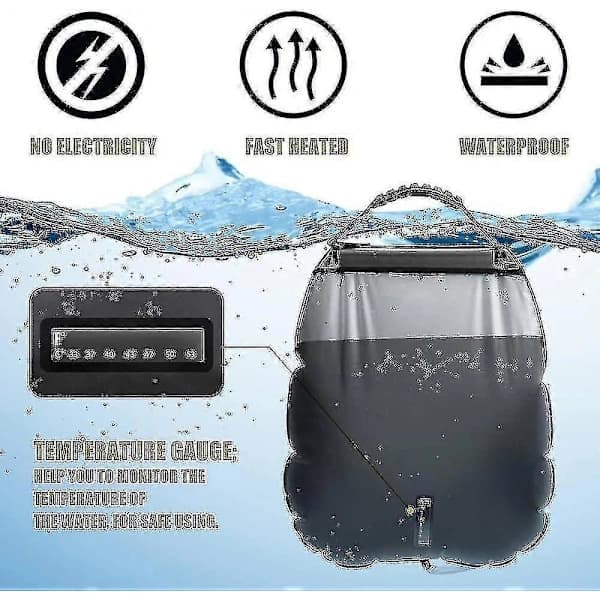 Solarduschväska 20l Camping Reseväska Solenergi Drivs Bärbar Varmvatten