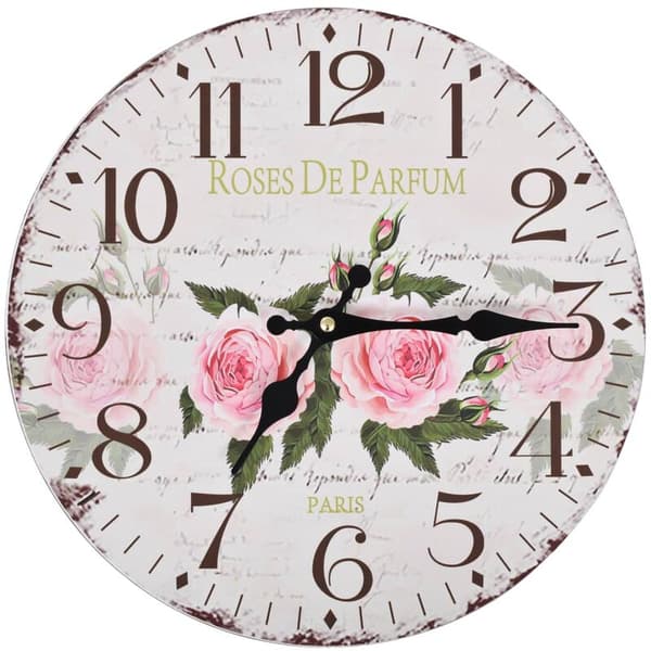 Vintage Vægur Blomst 30 cm
