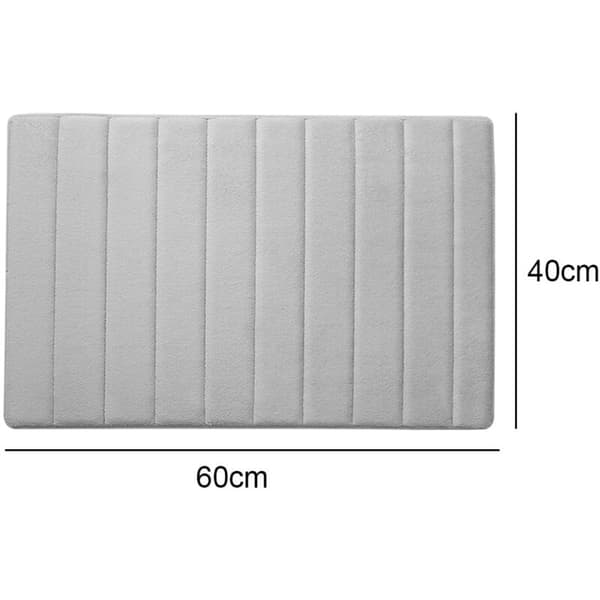 Badeværelsesmåtte i Memory Foam, skridsikker fløjl, blød og behagelig, vandabsorberende - Grå