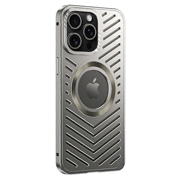 Etui til iPhone 15 Pro Max med varmeafledning, hul telefonetui i aluminiumslegering