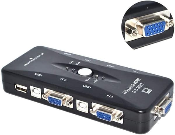 Splitter, 4-ports USB 2.0 Switch Växlingsbox Adapter och USB-kabel