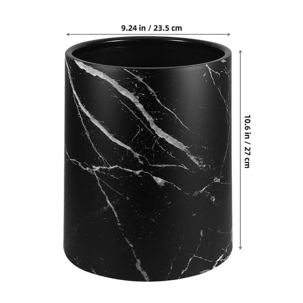 Small Waste Bin Round Lidless Waste Basket Marbled Trash Can