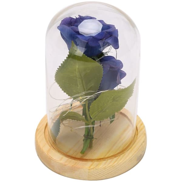 Led Rose Battery Powered Flower String Light Desk Lamp Romantic Valentine's Day Christmas Gift Decoration Blue