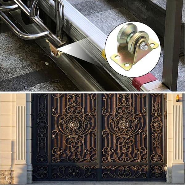 4 Pieces Lifting Block, Lifting Pulley, Track Roller Cable Wheel for Rope Rail Sliding Gate (V-Roller)