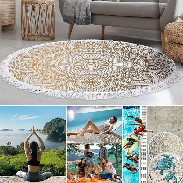 Mandala Beach Towel, Microfiber Beach Towel, Lightweight Beach Blanket