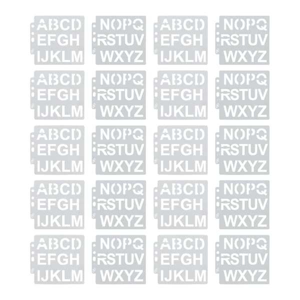 20 Pcs Painting Stencils Hollow Letter Patterns Stippling Drawing Board Auxiliary Tools