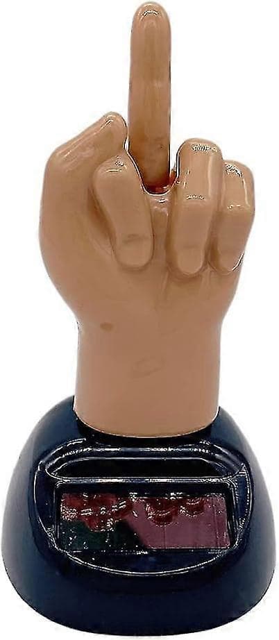Finger Solar Powered Shaking Car Ornament Dashboard Decoration Solar Powered Shaking Middle Finger Ornament Mini Prank Toy