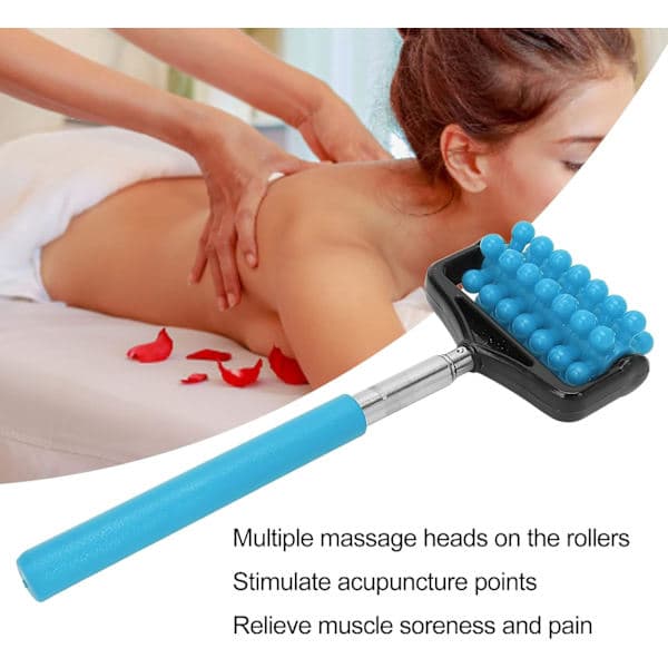 Adjustable Ergonomic Handle Durable Flexible Back Roller Massage Stick for Men Women for Arms Head (Sky Blue)_max