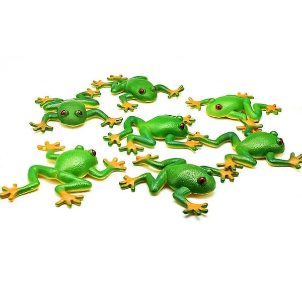Blød og strækbar gummifrogmodel til afslapning og dekoration (FMY)
