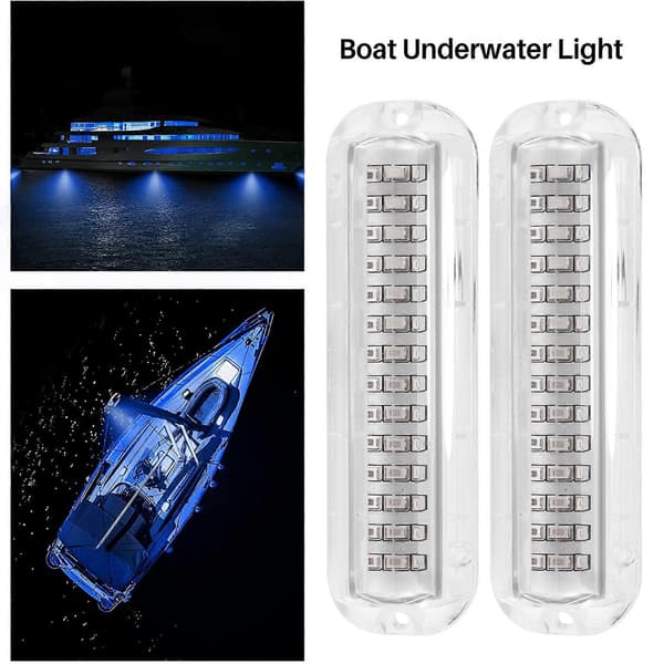 2 stk. 42LED bådafløbslys Båd Hæklys Blå Undervands Ponton Marine Lys