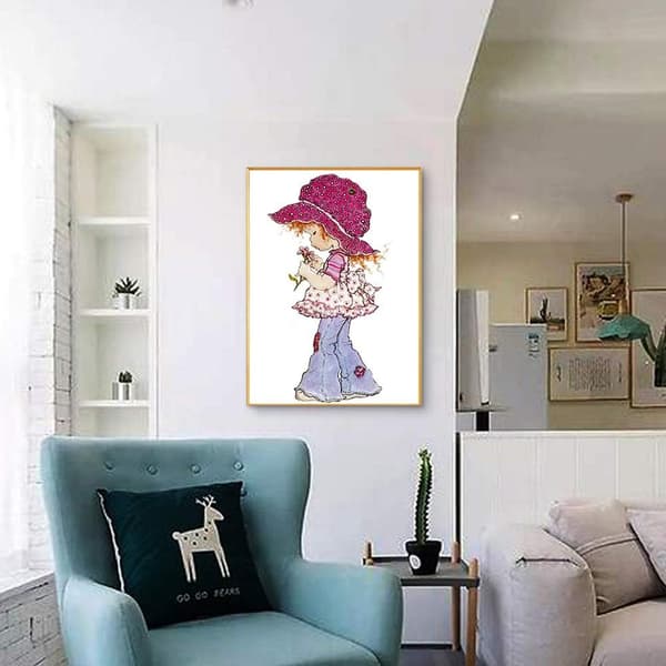 30*40cm Full Diamond Broderikit, Diamantmålning Tecknad Giraff