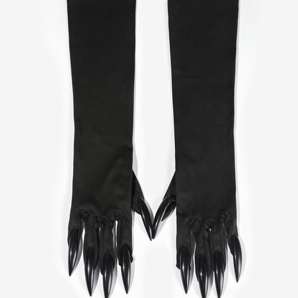 Halloween Kostume Potehandsker Lange Negle Sorte Fest Handsker