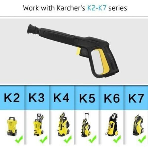 Pistol til Kärcher K2 K3 K4 K5 K6 K7 højtryksrensere, hurtigkoblingspistol, tilbehør til bilvaskestationer 10 cm 10 cm 10 cm