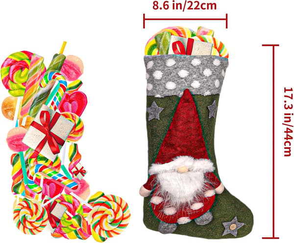 *3 st 3D Julstrumpor med Jultomte för Upphängning*