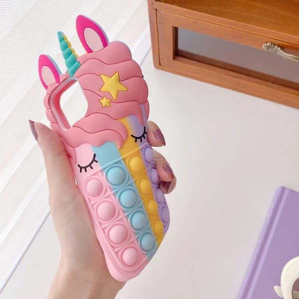 Kompatibel med iPhone Apple-telefonskal, silikon enhörningsskal iphone11pro